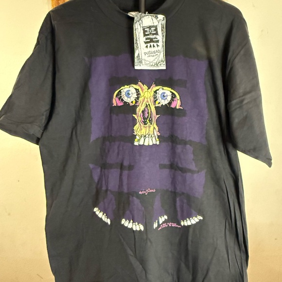 Very Rare 90s Vintage Pushead Kuro Line 1990 Single Stitch New With Tag size XL